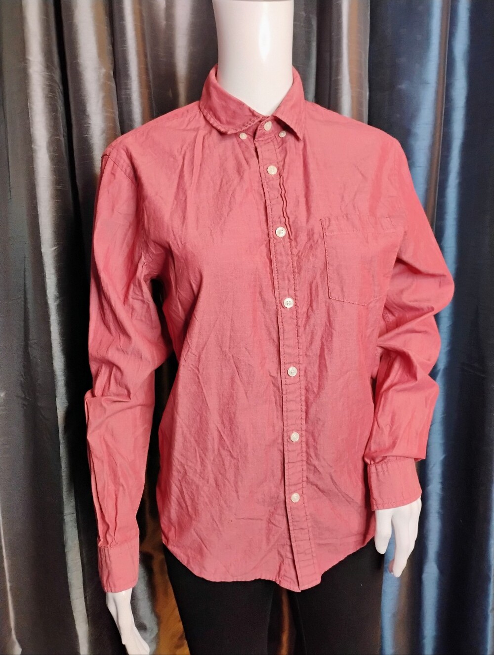 Express Distressed Slim Soft Wash Button Top